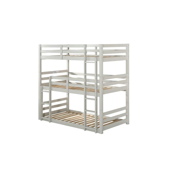 Acme Furniture Ronnie Light Gray Twin Triple Bunk Bed ACM-37420